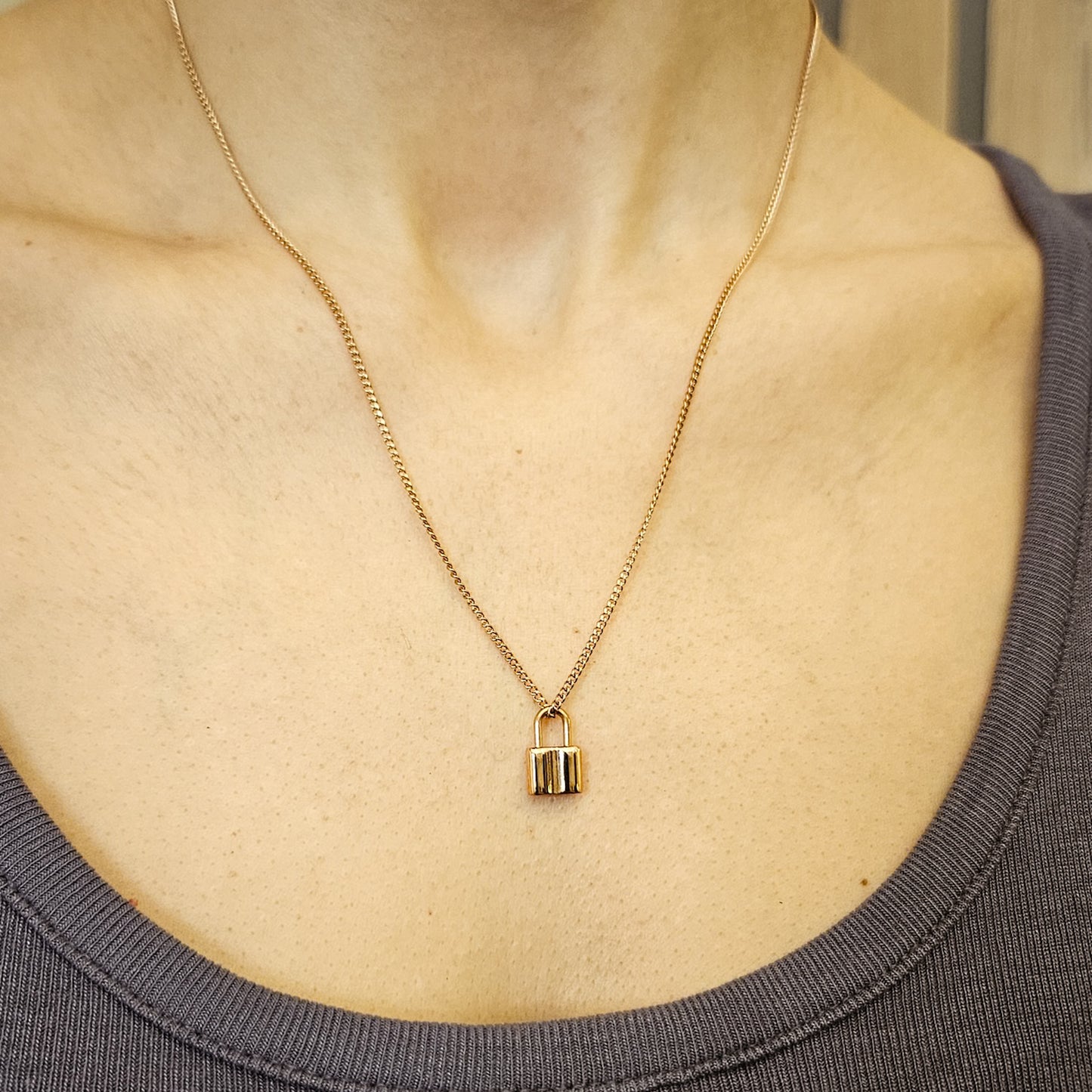 Rose Gold Lock Necklace