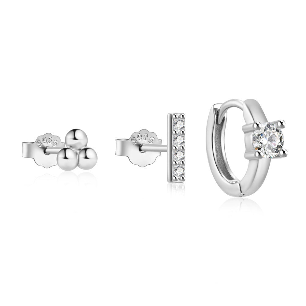 Sterling Silver Mod Earring Set