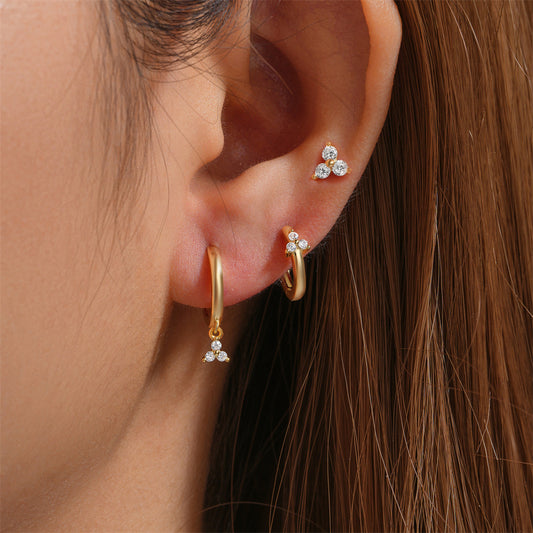 Trinity Sterling Silver Earring Set