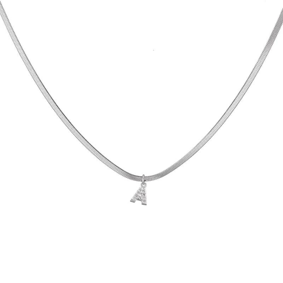 Silver Sparkly Letter Necklace