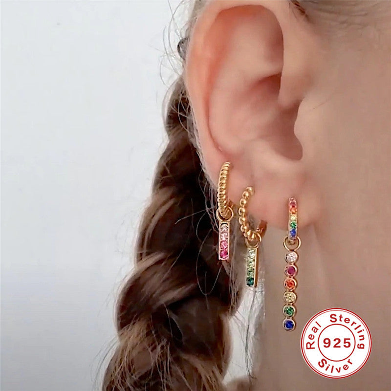 Sterling Silver Earring Charm | Rainbow