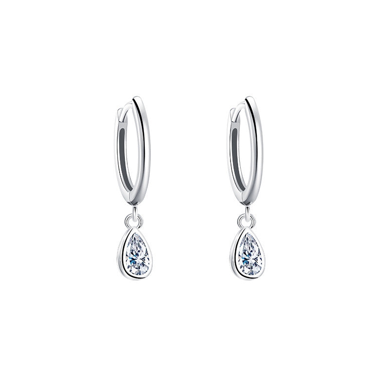 Teardrop Huggies in Sterling Silver