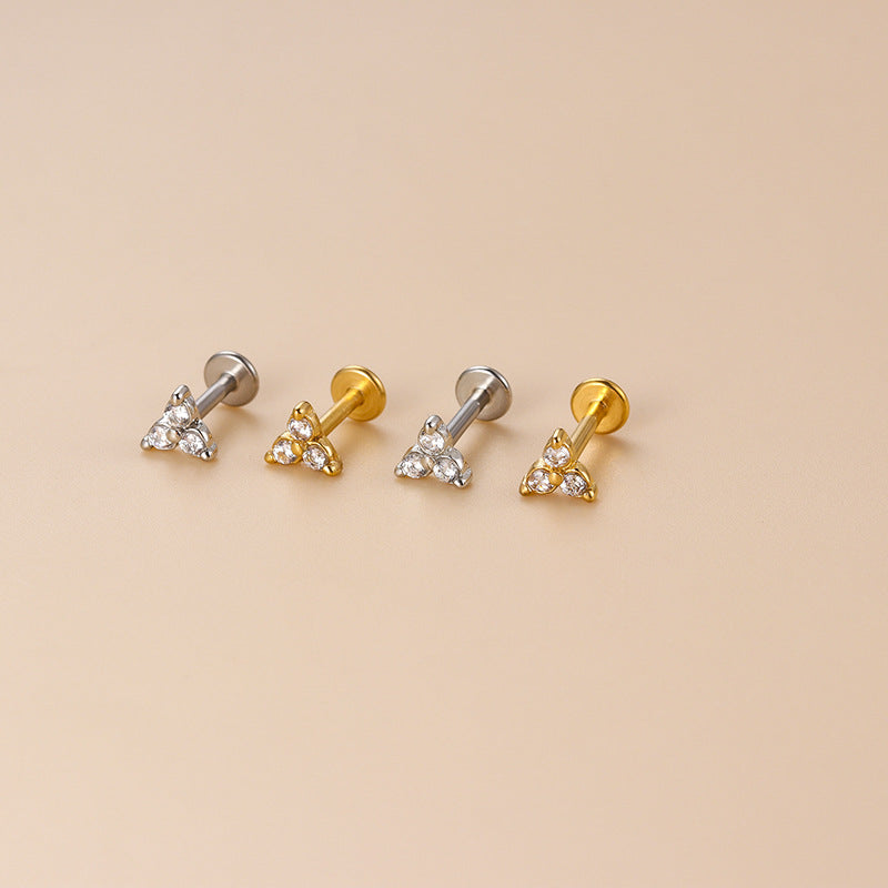 Three Little Gems | Stainless Steel Flat Back Stud