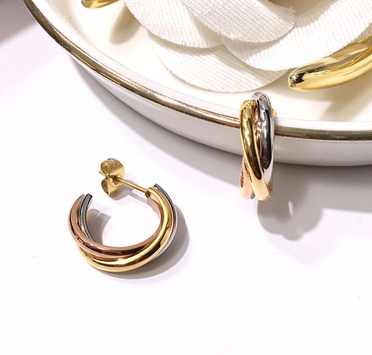 Tricolour Twisted Hoops