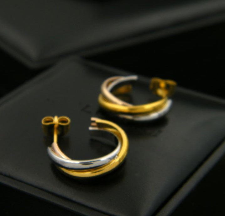 Tricolour Twisted Hoops