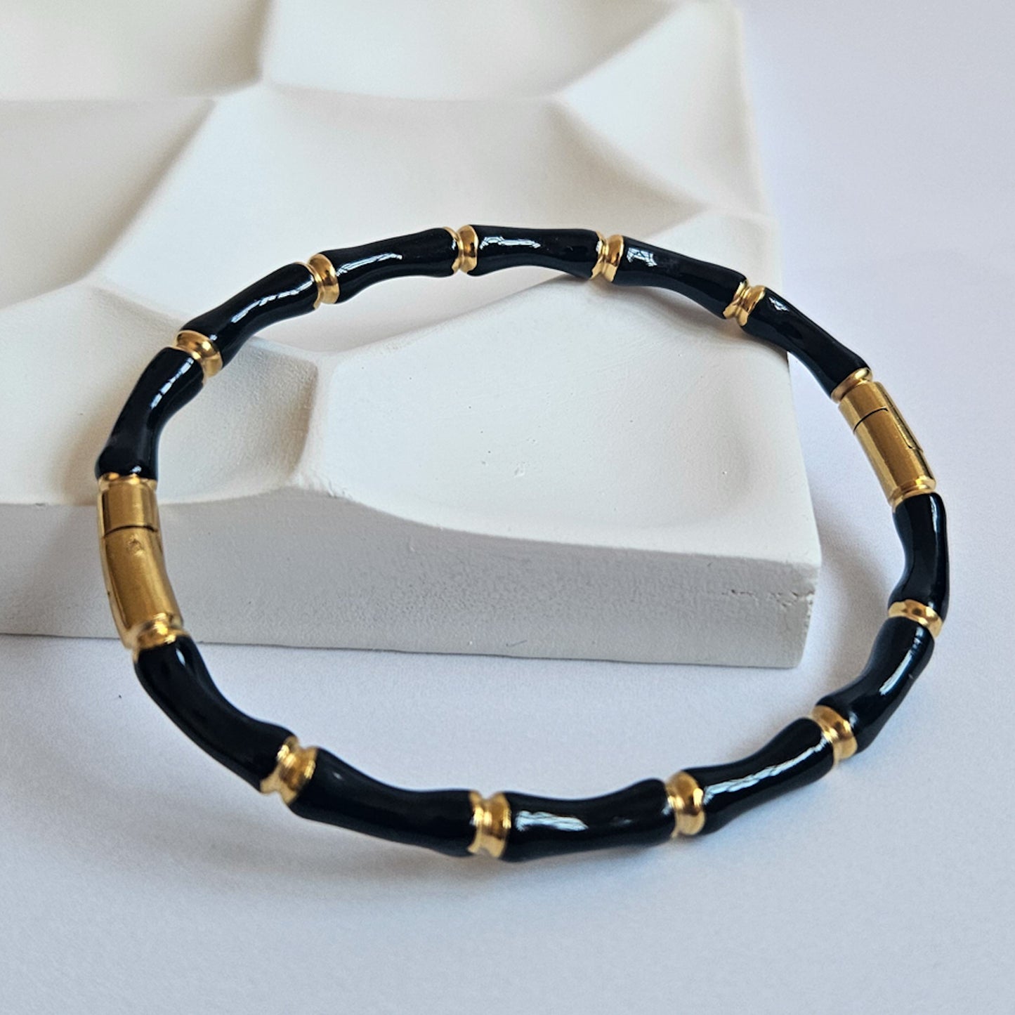 Black & Gold Bamboo Bangle