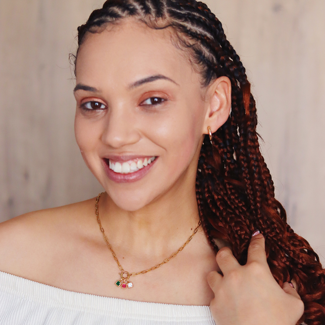 Skinny Paperclip Necklace with Oval Buckle