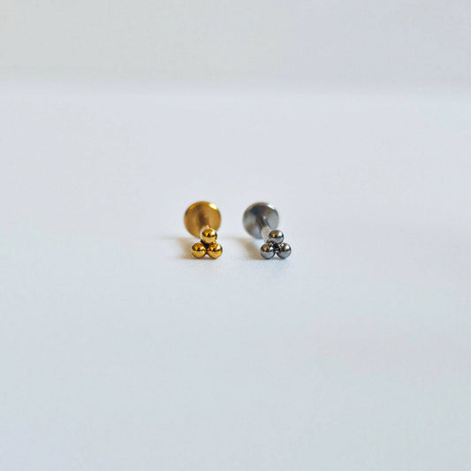 Three Little Dots | G23 Titanium Threadless Flat Back Stud
