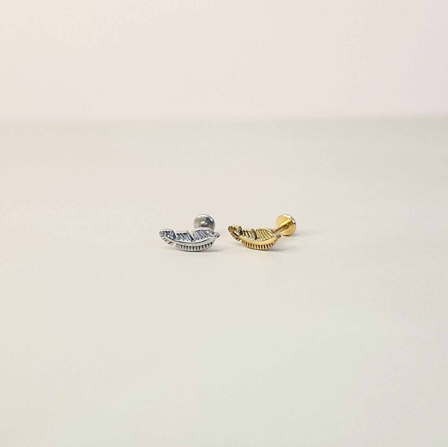 Feather Gold | Stainless Steel Flat Back Stud