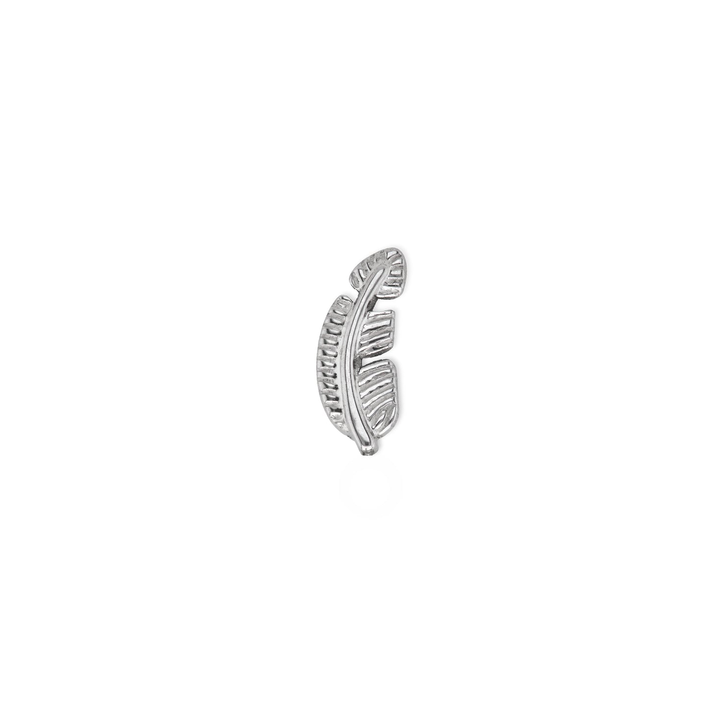 Feather Silver | Stainless Steel Flat Back Stud