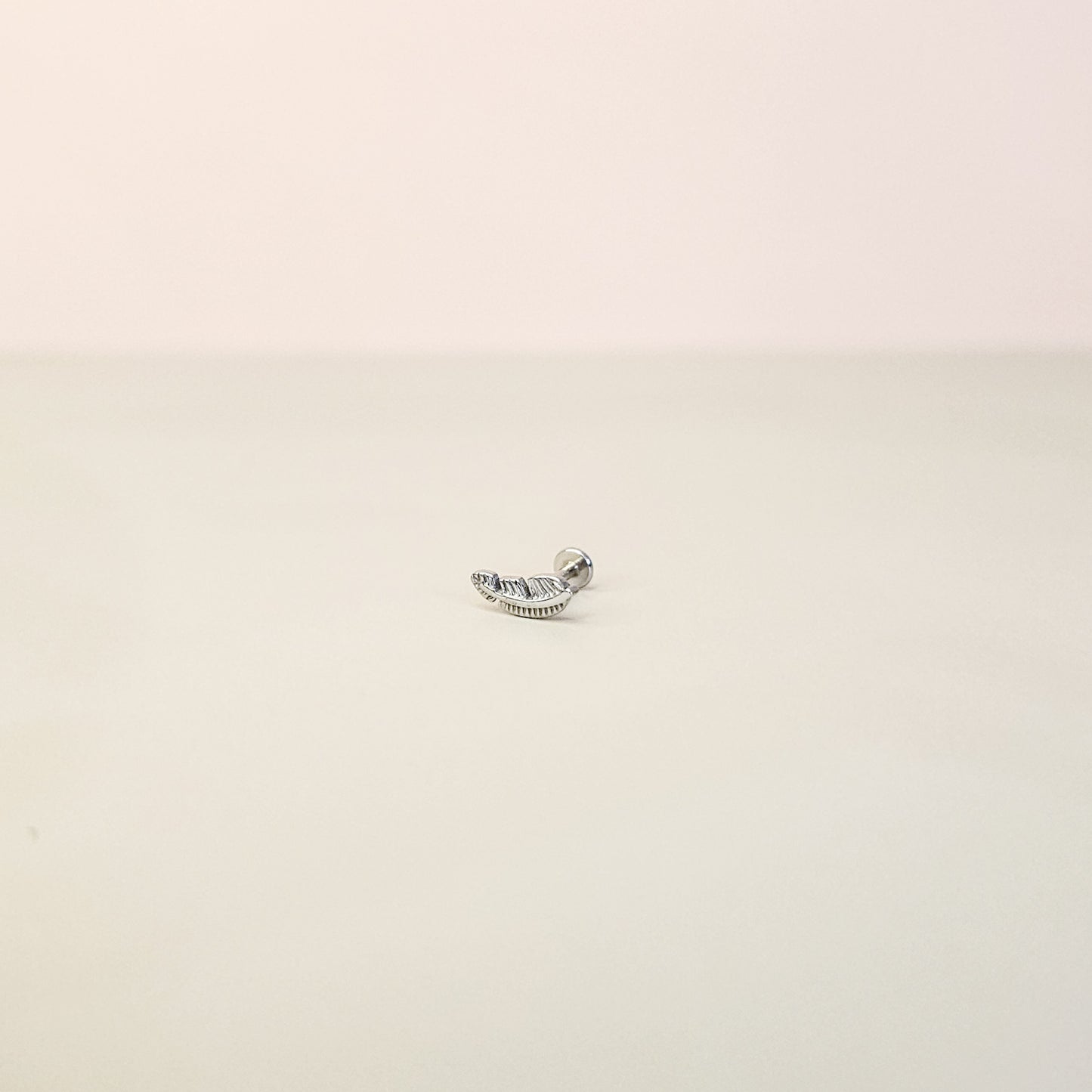 Feather Silver | Stainless Steel Flat Back Stud