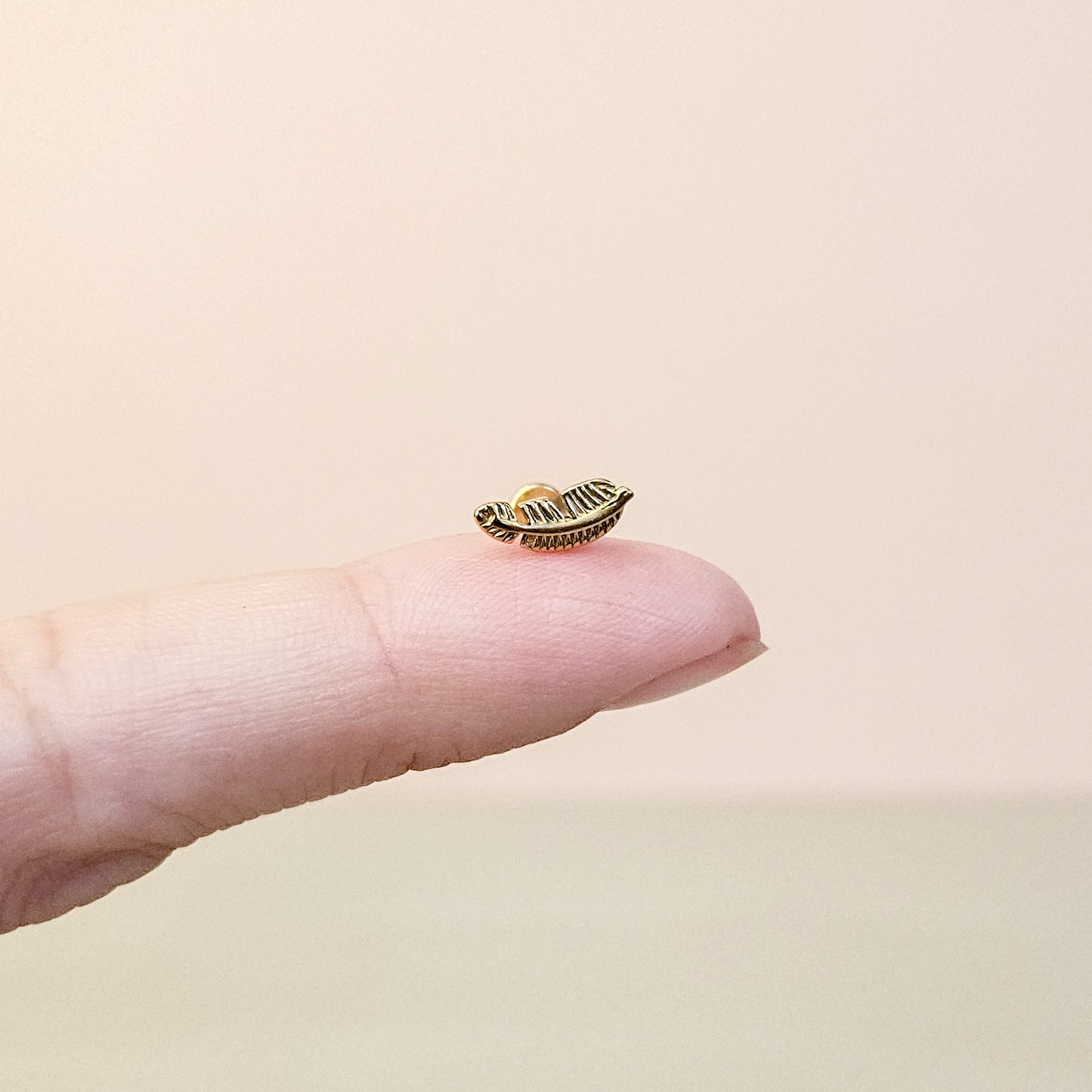 Feather Gold | Stainless Steel Flat Back Stud