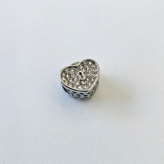 Locked Heart Bead Bracelet Charm