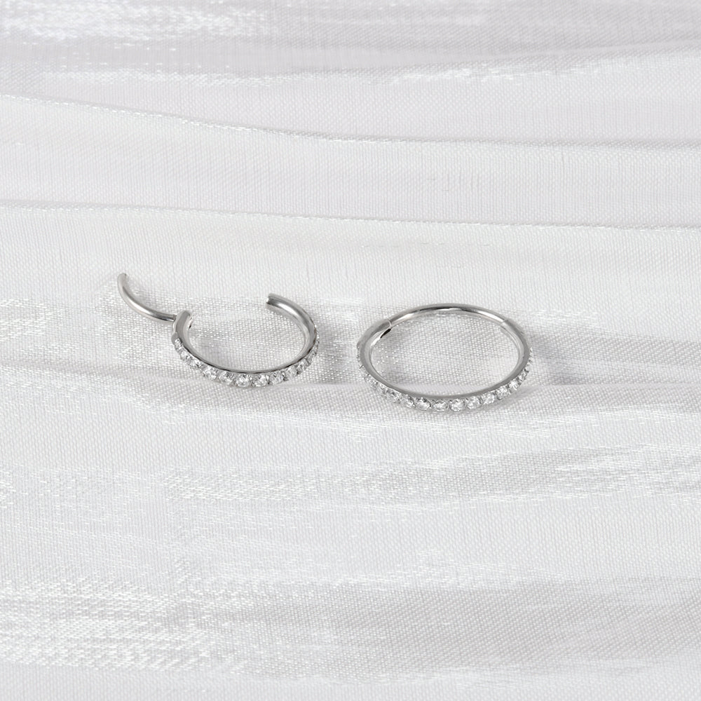 10mm CZ Luxe | Stainless Steel Clicker Ring
