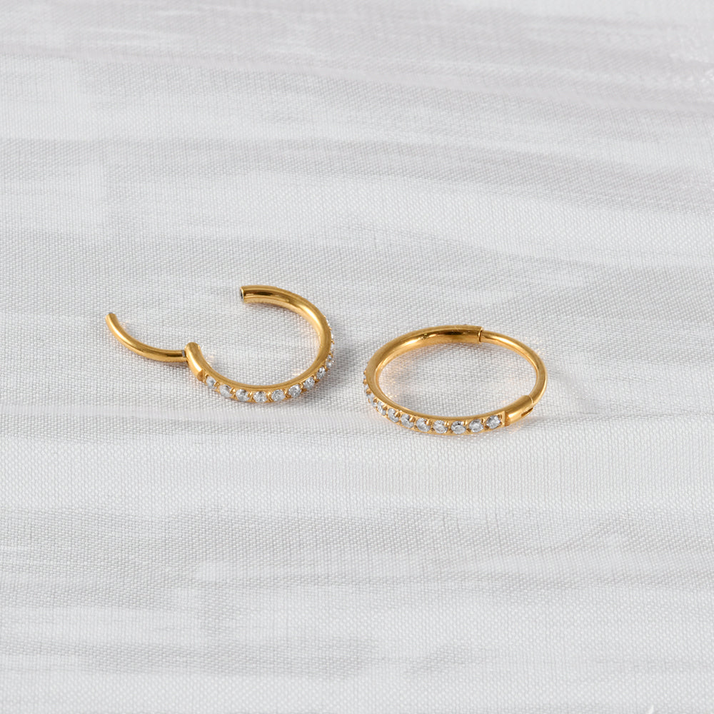 10mm CZ Luxe | Stainless Steel Clicker Ring