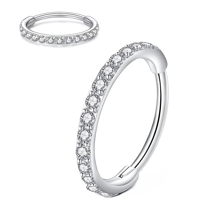 10mm CZ Luxe | Stainless Steel Clicker Ring
