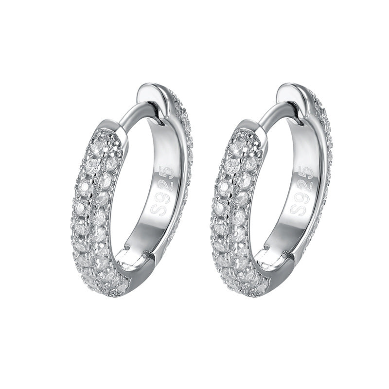 Moissanite Shimmer Hoops in Sterling Silver