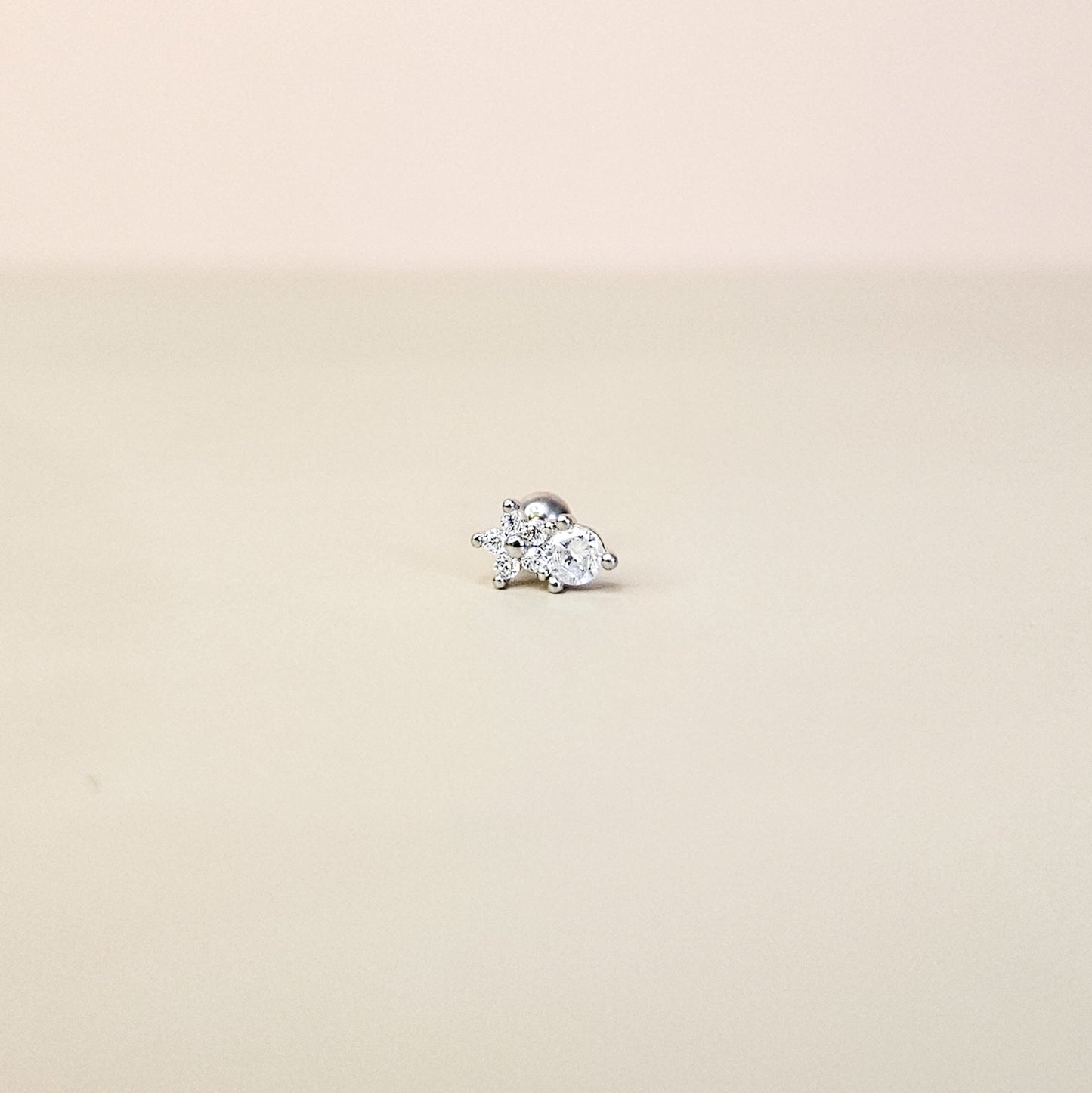 Neve Silver | Stainless Steel Screw Ball Stud