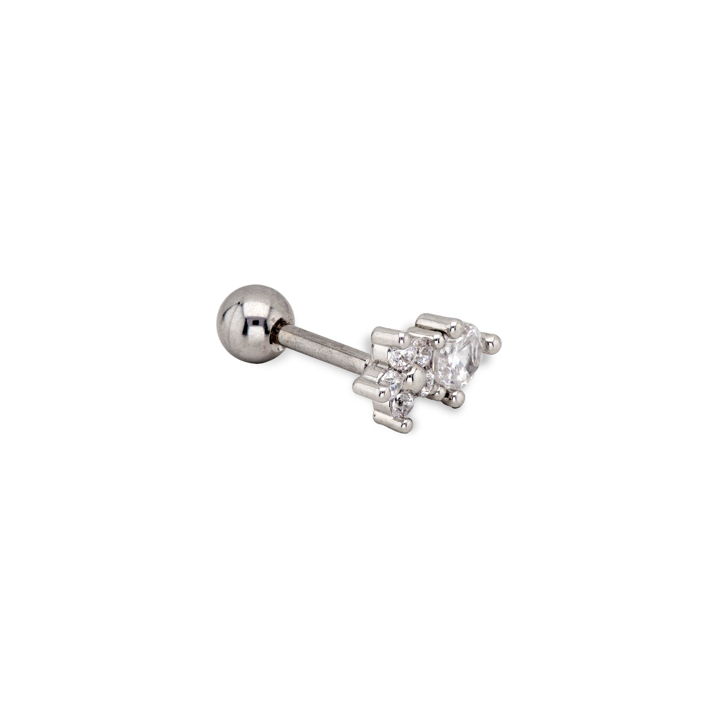 Neve Silver | Stainless Steel Screw Ball Stud