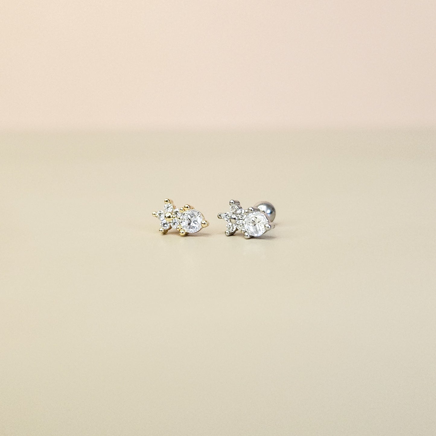 Neve Silver | Stainless Steel Screw Ball Stud