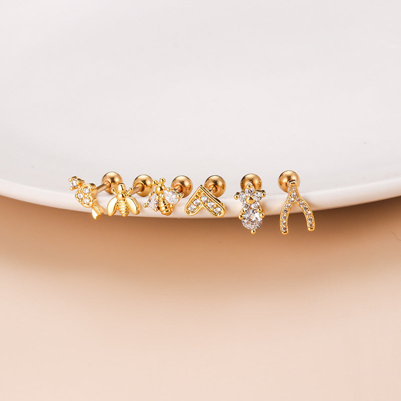 Neve Gold | Stainless Steel Screw Ball Stud