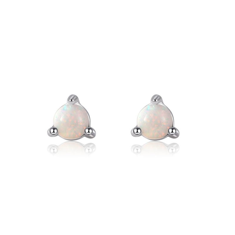 Opal Mini Studs in Sterling Silver