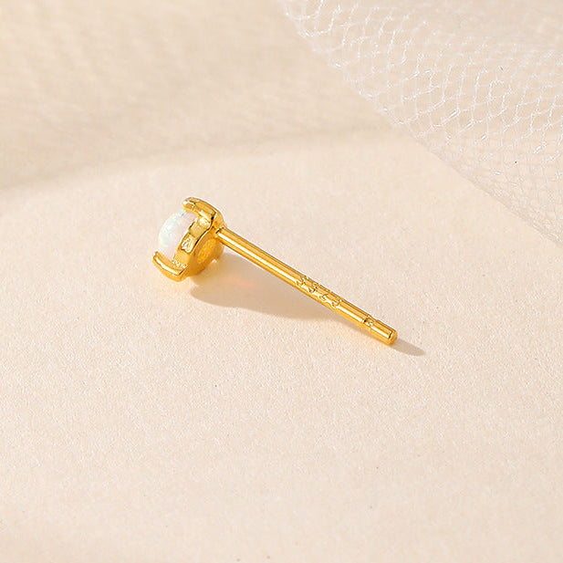 Opal Mini Studs in Sterling Silver