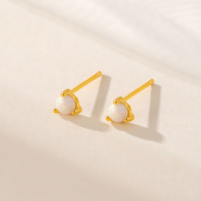 Opal Mini Studs in Sterling Silver