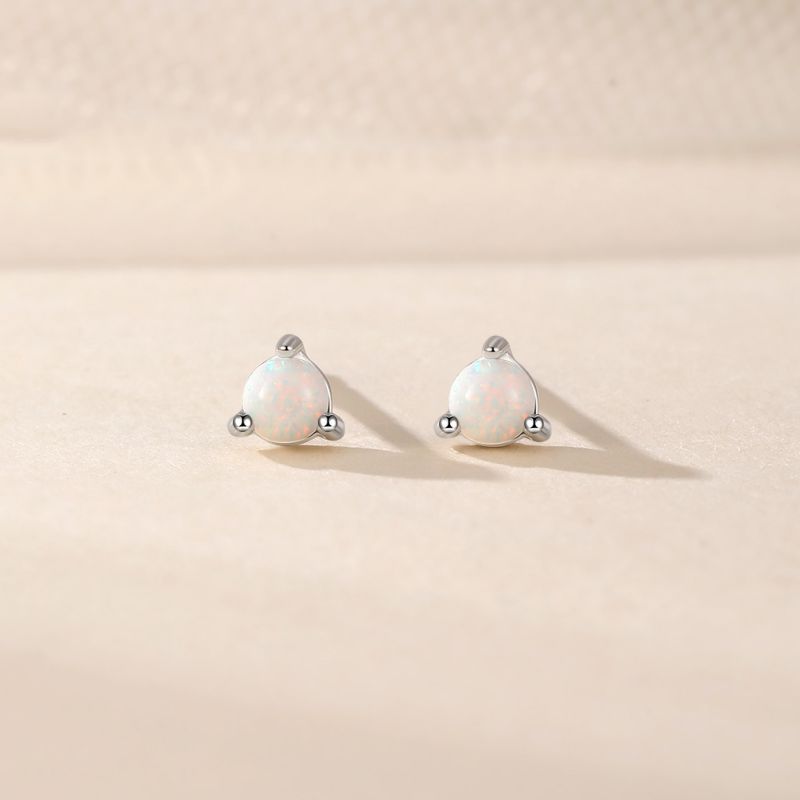Opal Mini Studs in Sterling Silver