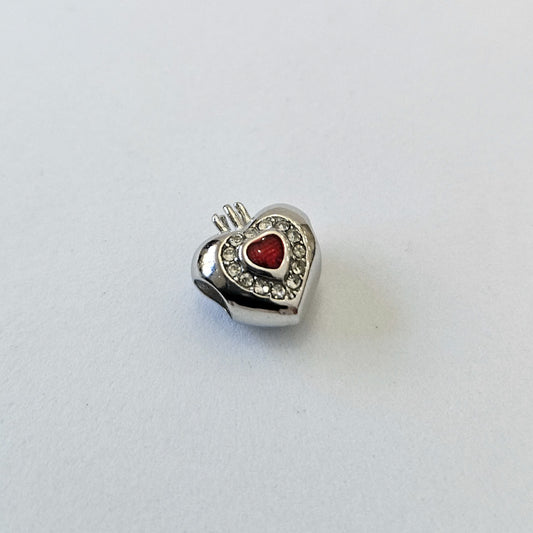 Red Heart Bead Bracelet Charm