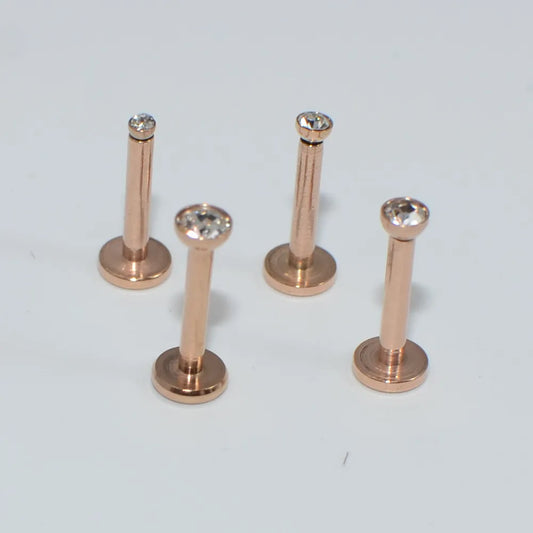 2.5mm Gem Rose Gold | Stainless Steel Flat Back Stud