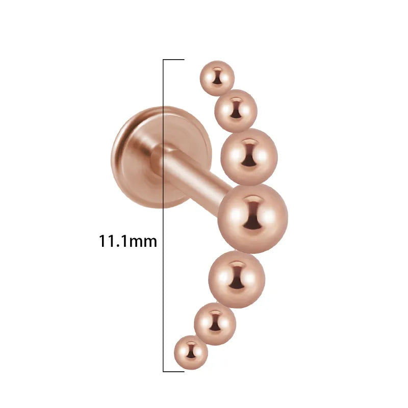 Curve Rose Gold | Stainless Steel Flat Back Stud