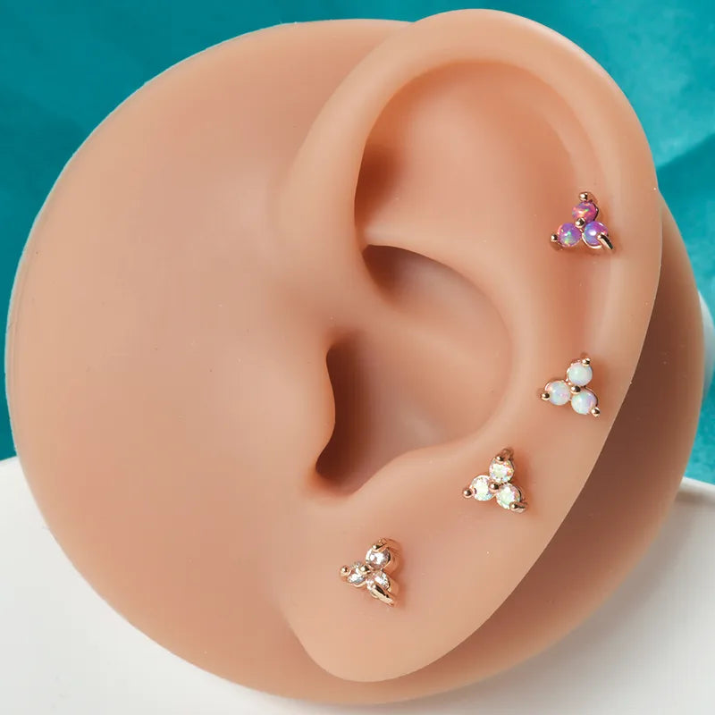 Opal Trio Rose Gold | Stainless Steel Flat Back Stud