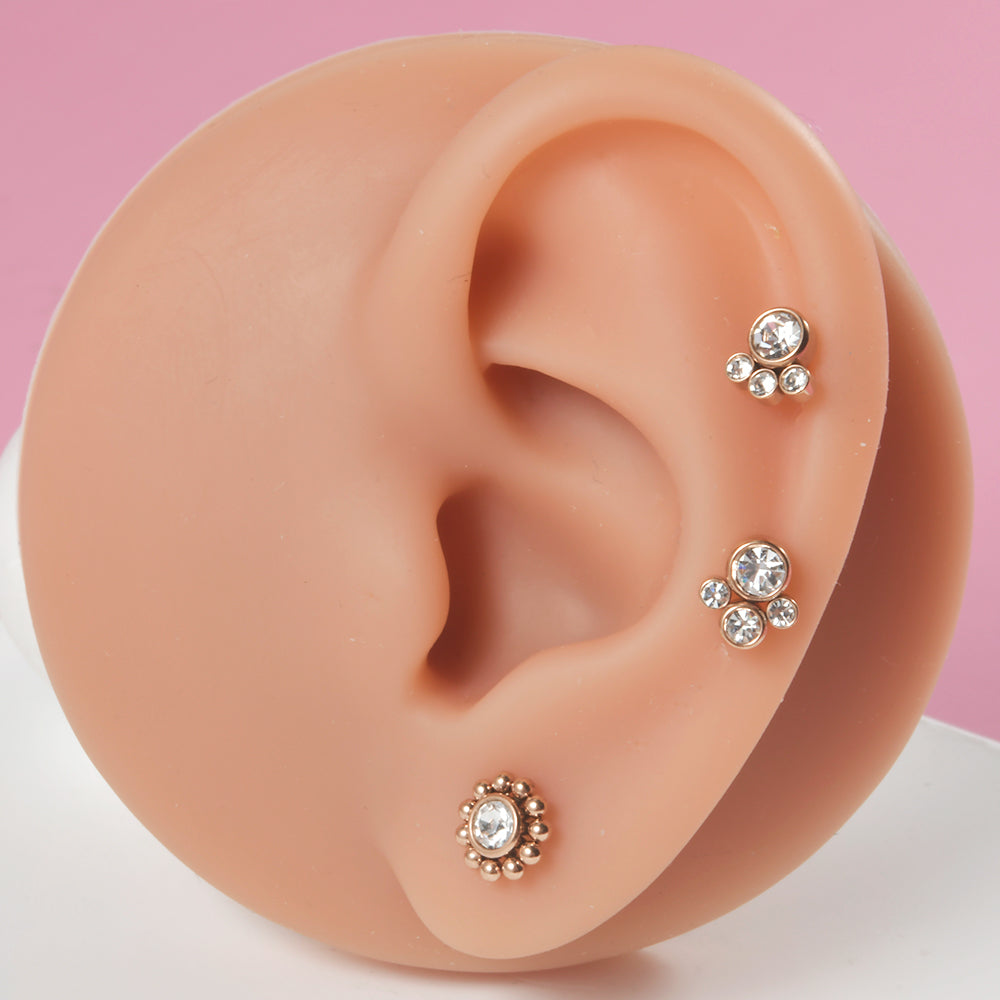 Daisy Rose Gold | Stainless Steel Flat Back Stud