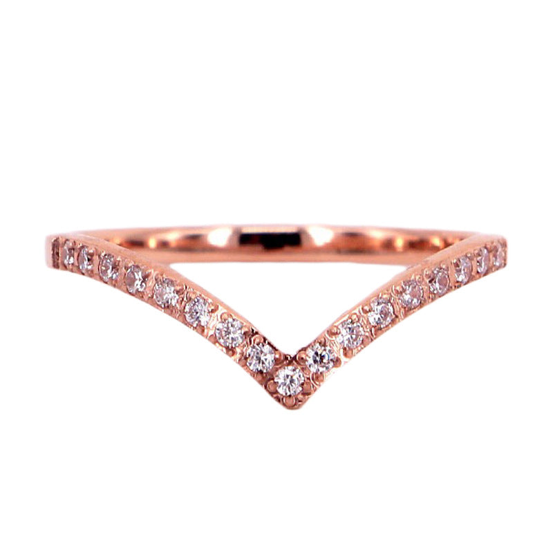 Rose Gold V Half Eternity Ring