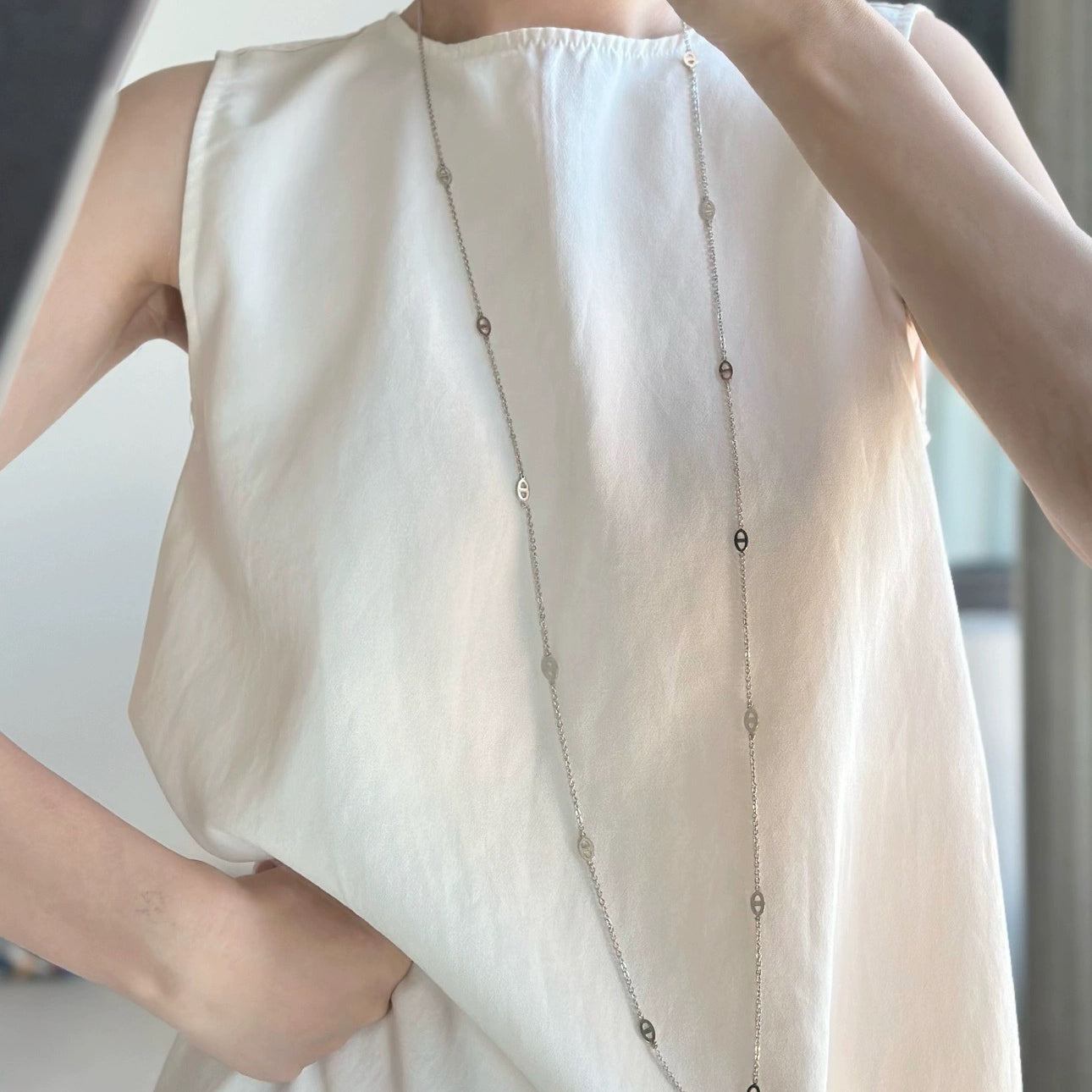 Skinny Mariner Link Long Necklace