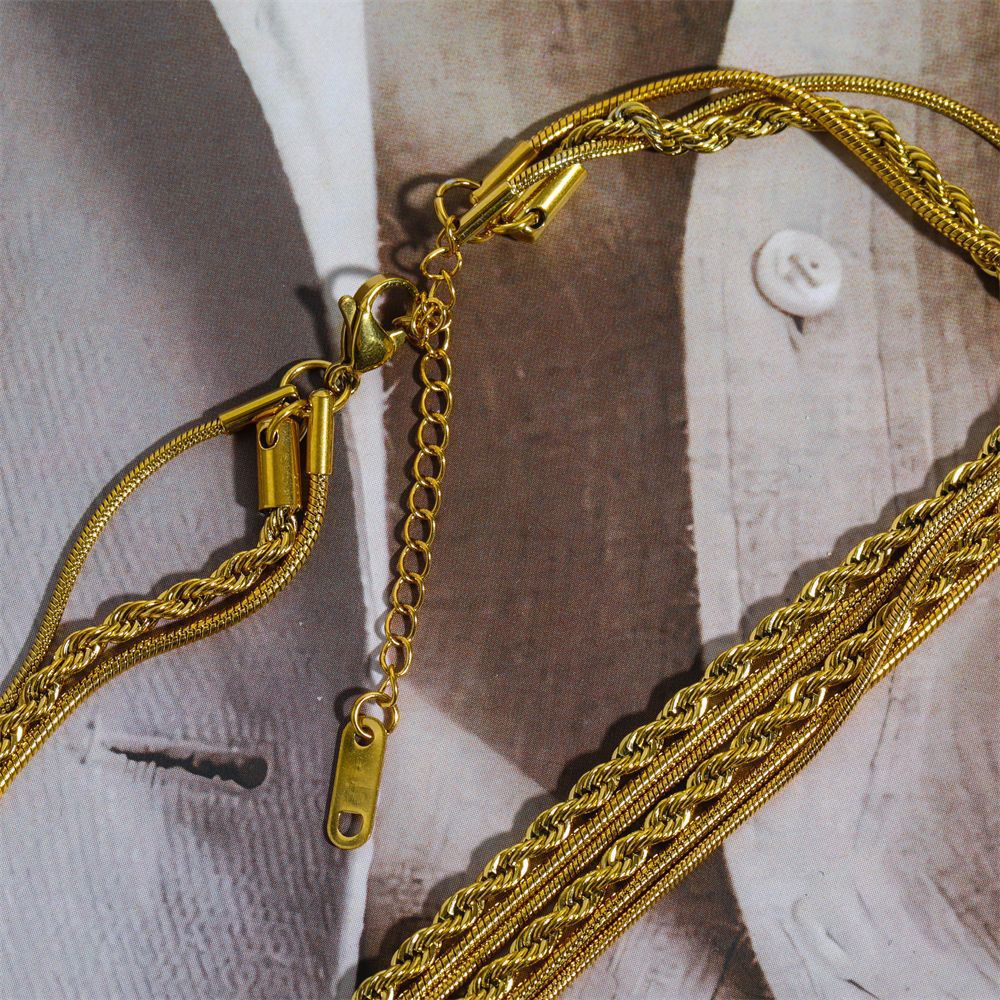 Snake and Twisty Trio Necklace