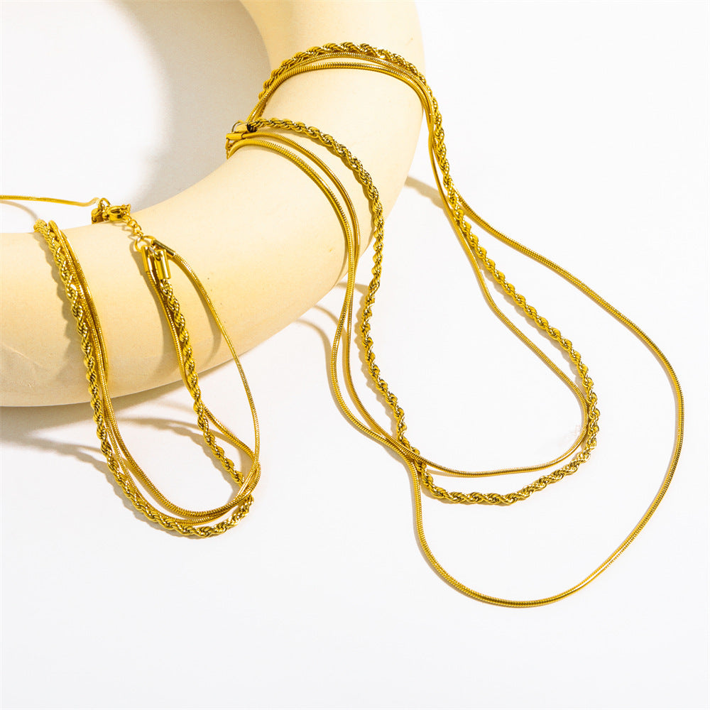 Snake and Twisty Trio Necklace