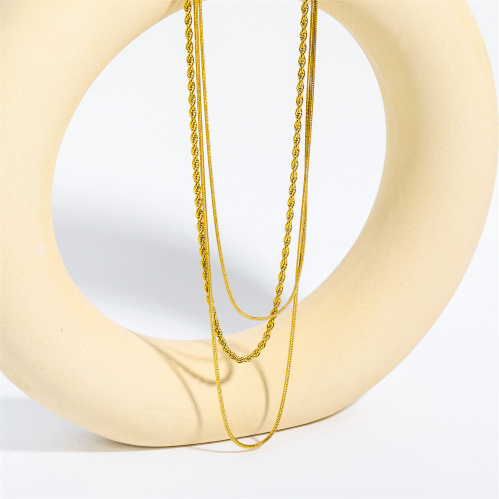 Snake and Twisty Trio Necklace