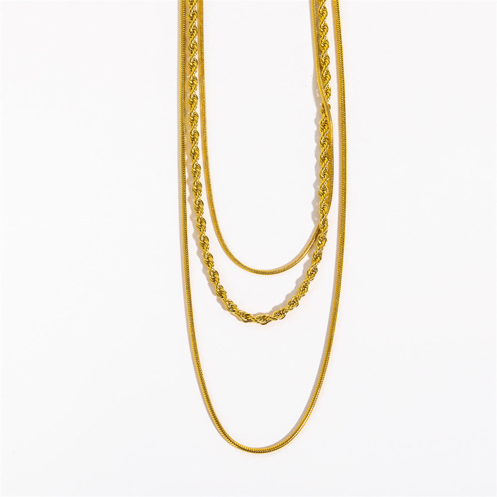 Snake and Twisty Trio Necklace