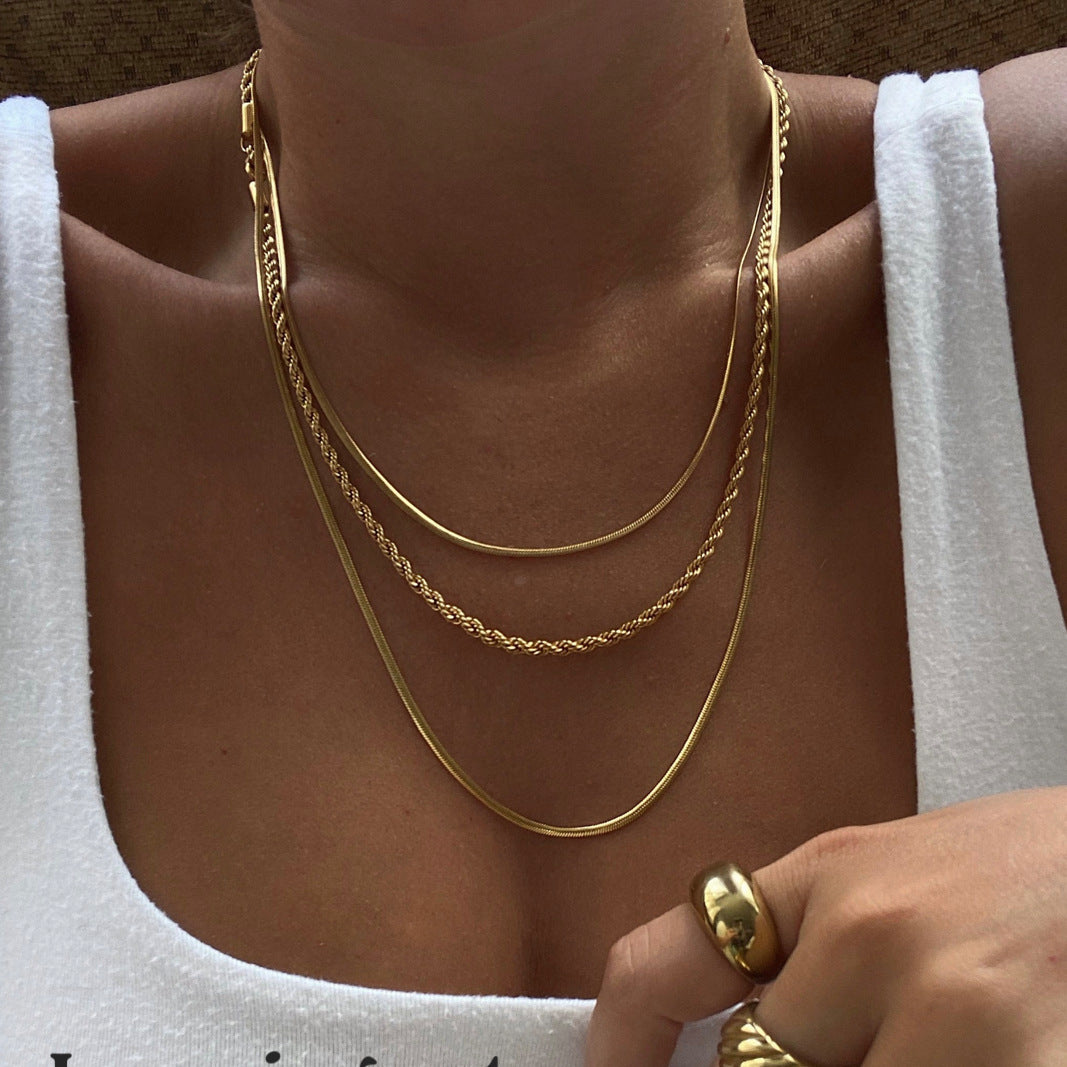 Snake and Twisty Trio Necklace