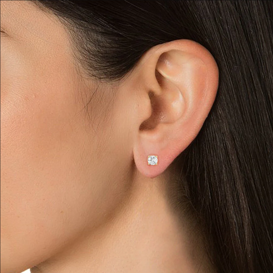 5mm Classic Moissanite Studs in Sterling Silver