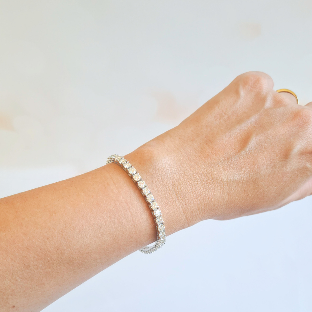 4mm Moissanite Tennis Bracelet in Sterling Silver