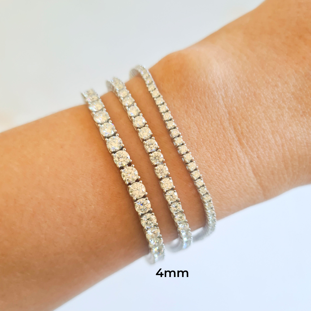 4mm Moissanite Tennis Bracelet in Sterling Silver