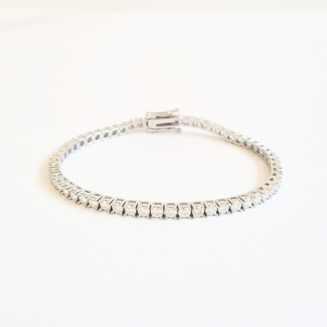 3mm Moissanite Tennis Bracelet in Sterling Silver