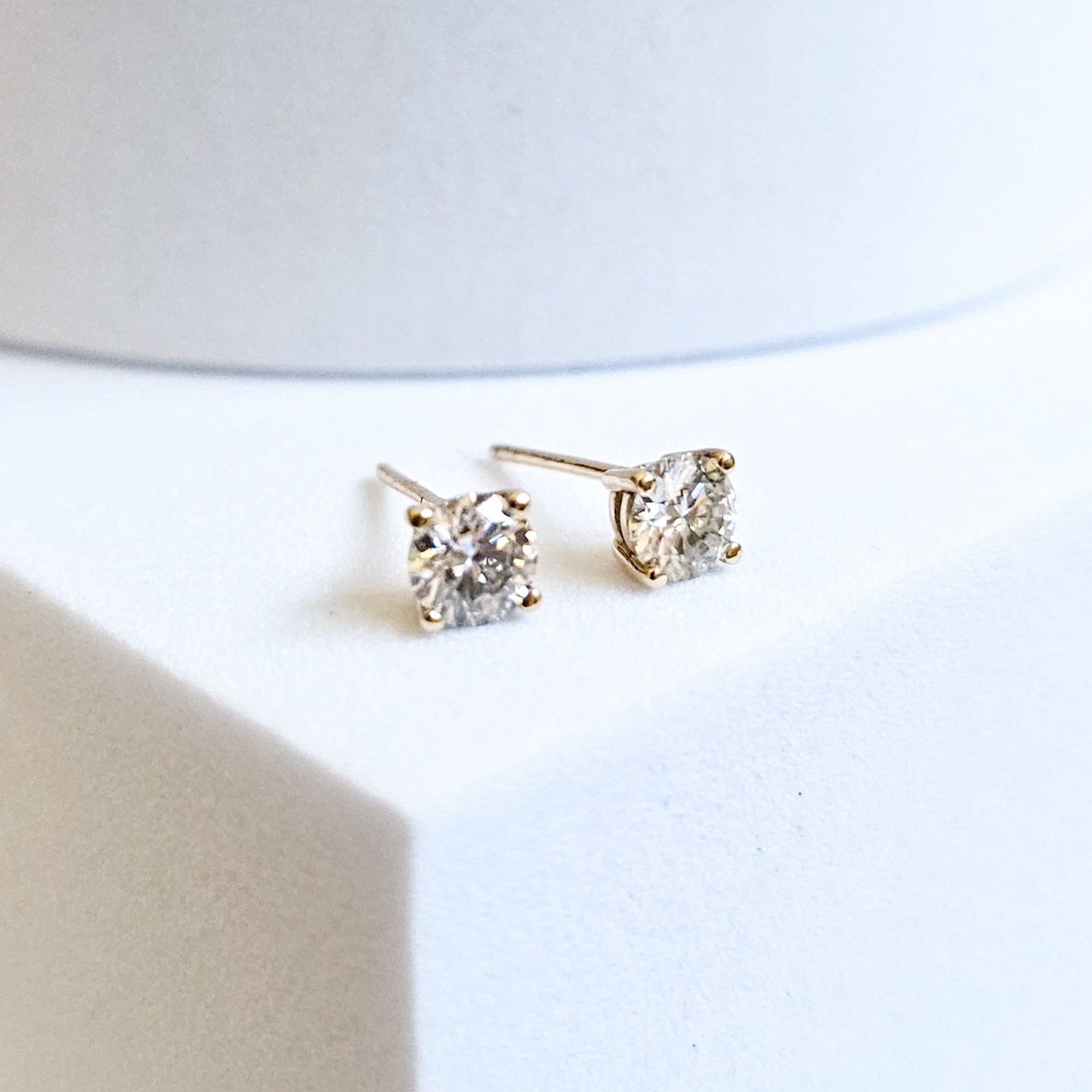 5mm Classic Moissanite Studs in Sterling Silver