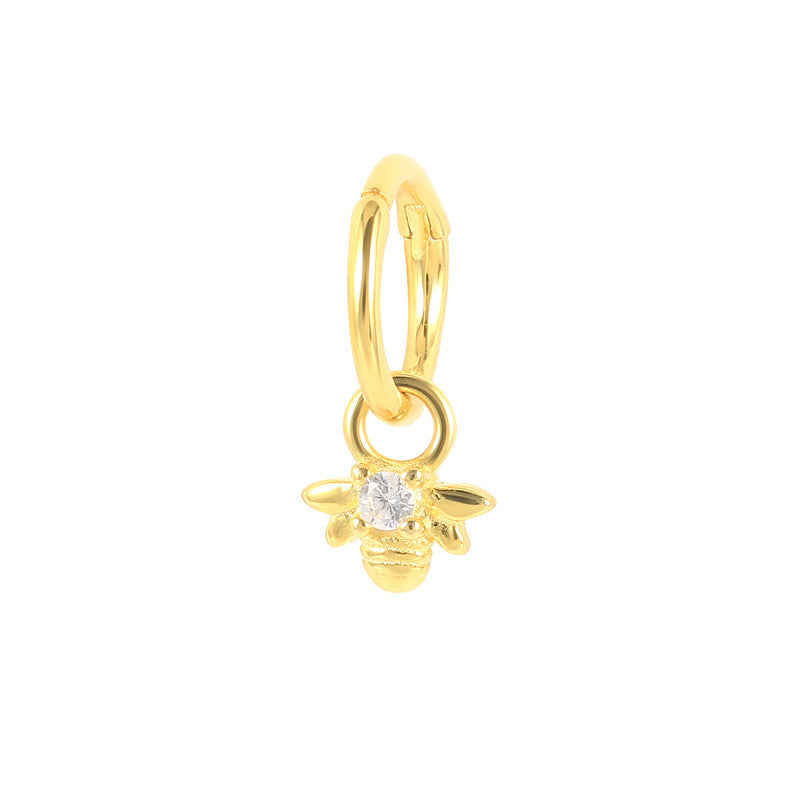 Sterling Silver 1.2mm Micro Clicker Ring + Charm Combo