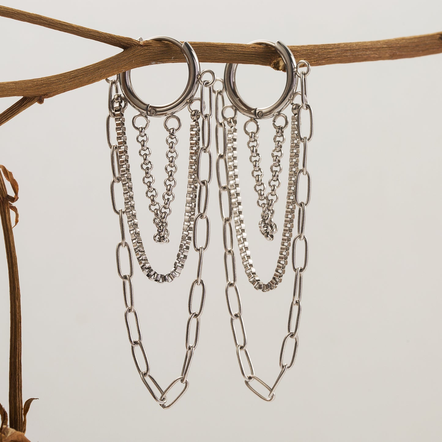 Tassel Chain Hoop Earrings