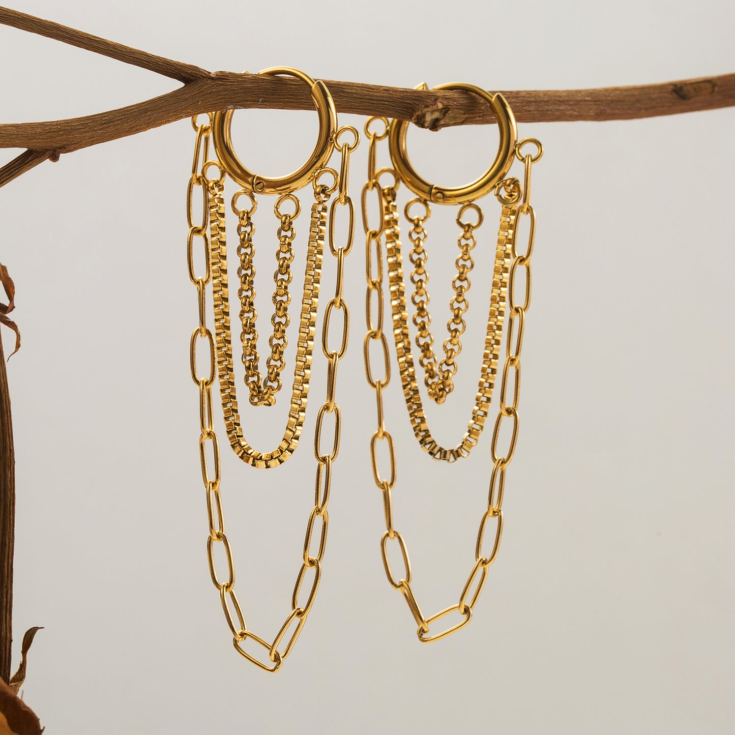 Tassel Chain Hoop Earrings