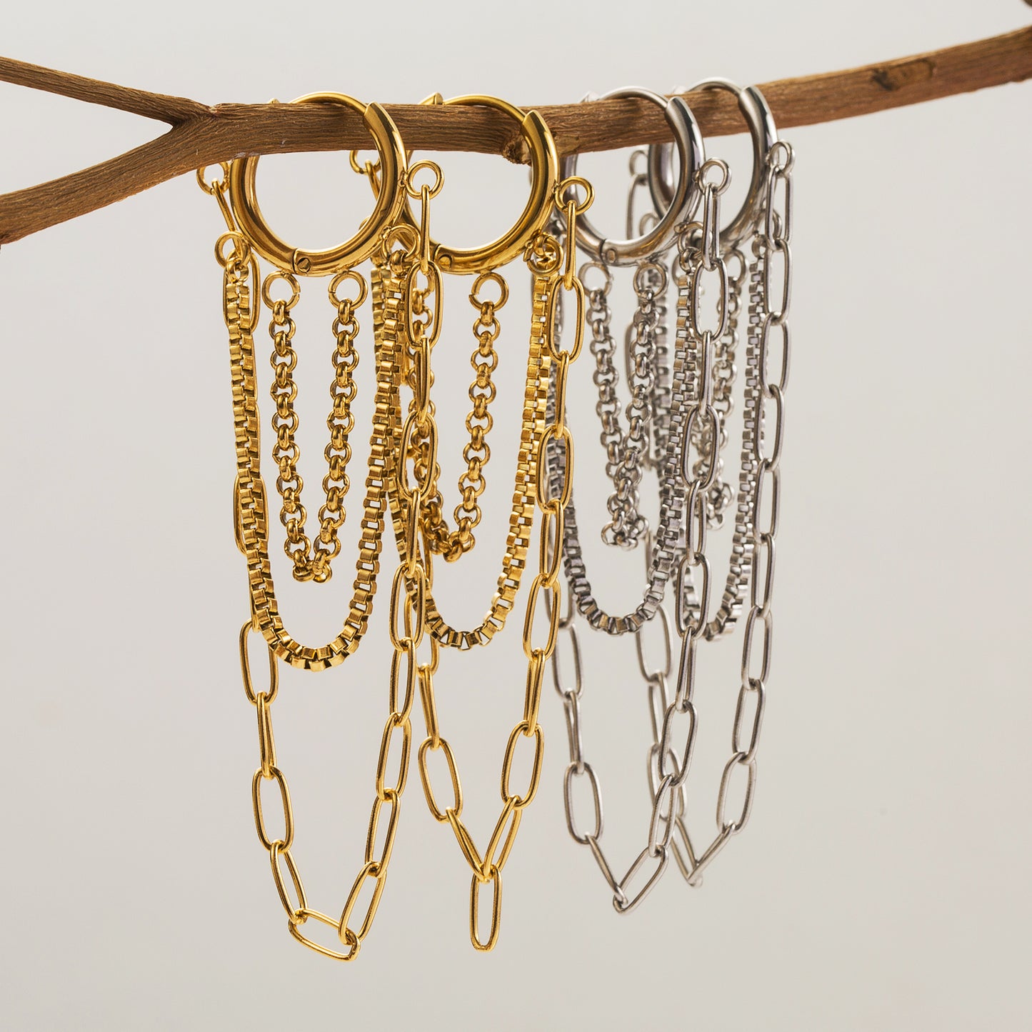 Tassel Chain Hoop Earrings